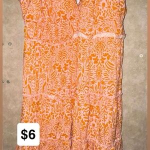 No Boundaries Orange and White Patterned Maxi Dress